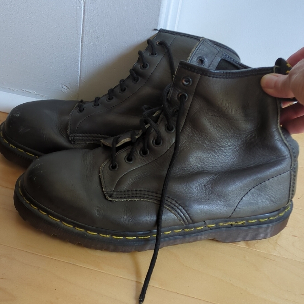 Dr. Martens Silver Leather Boots